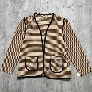 Vintage Sears Striped Open Front Cardigan Women's M/L